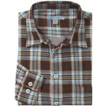 Martin Gordon Patterned Sport Shirt - Long Sleeve (For Men) in Brown/Light Blue/White/Tan - Closeouts