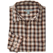 Martin Gordon Patterned Sport Shirt - Long Sleeve (For Men) in Brown/Natural/Orange/Red Check - Closeouts