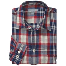 Martin Gordon Patterned Sport Shirt - Long Sleeve (For Men) in Navy/Red/Natural Plaid - Closeouts