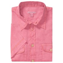 Martin Gordon Pigment- Dyed Linen Shirt - Short Sleeve (For Men) in Pink - Closeouts