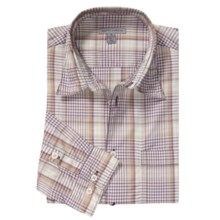Martin Gordon Plaid Sport Shirt - Spread Collar, Long Sleeve (For Men) in Purple/Tan/Grey Plaid - Closeouts