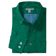 Martin Gordon Solid Silk Shirt - Long Sleeve (For Men) in Clover - Closeouts
