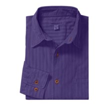 Martin Gordon Subtle Stripe Sport Shirt - Pigment-Dyed Corduroy, Long Sleeve (For Men) in Aubergine - Closeouts