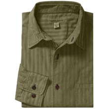 Martin Gordon Subtle Stripe Sport Shirt - Pigment-Dyed Corduroy, Long Sleeve (For Men) in Olive - Closeouts