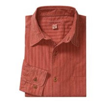 Martin Gordon Subtle Stripe Sport Shirt - Pigment-Dyed Corduroy, Long Sleeve (For Men) in Persimmon - Closeouts