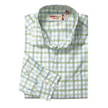 Mason's Check Trim Fit Sport Shirt - Cotton, Long Sleeve (For Men) in White/Light Blue/Mint - Closeouts