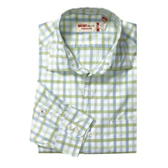 Mason's Check Trim Fit Sport Shirt - Cotton, Long Sleeve (For Men)