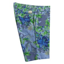Mason's Cotton Paisley Shorts - Flat Front (For Men) in Med Blue - Closeouts