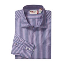 Mason's Cotton Stripe Sport Shirt - Trim Fit (For Men) in Navy/Pink - Closeouts