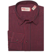 Mason’s Brushed Cotton Mini-Check Shirt - Long Sleeve (For Men) in Red/Black - Closeouts