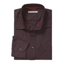 Mason’s Cotton Stripe Sport Shirt - Long Sleeve (For Men) in Burgundy - Closeouts