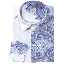 Mason’s Italian Cotton Paisley Sport Shirt - Long Sleeve (For Men) in Navy Paisley - Closeouts