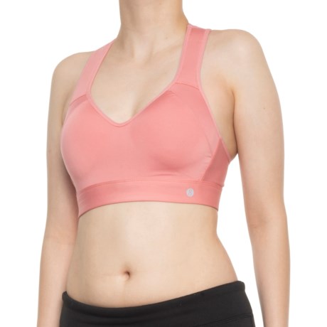 Layer 8 Max Support Sports Bra - High Impact, Racerback (For Women) - MAUVE GLOW (L )