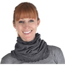 Medima Wool-Angora Ruffled Neck Band (For Women) in Asphalt - Closeouts