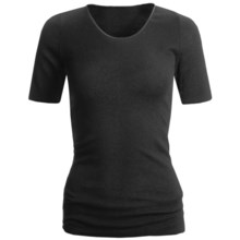 Medima Wool-Angora Shirt - Lightweight, Short Sleeve (For Women) in Black - Closeouts