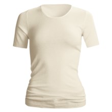 Medima Wool-Angora Shirt - Lightweight, Short Sleeve (For Women) in White - Closeouts