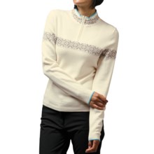 Meister Erin Sweater - Wool Blend, Zip Mock Neck (For Women) in Winter White/Lagoon - Closeouts