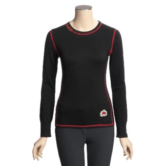 Meister Kiss Me Sweater - Stretch Merino Wool (For Women) in Black/Red