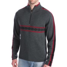 Meister Rex Jacquard Stripe Sweater (For Men) in Charcoal/Chili - Closeouts