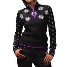 Meister Sonia Sweater - Wool Blend, Zip Neck (For Women) in Black/Dahlia - Closeouts