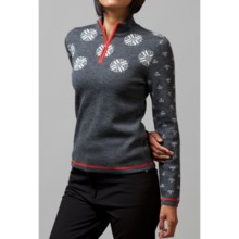 Meister Sonia Sweater - Wool Blend, Zip Neck (For Women) in Charcoal/Chili - Closeouts