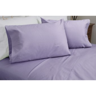 Melange Home Narrow Dobby Stripe Sheet Set - Full, 400 TC in Lavender