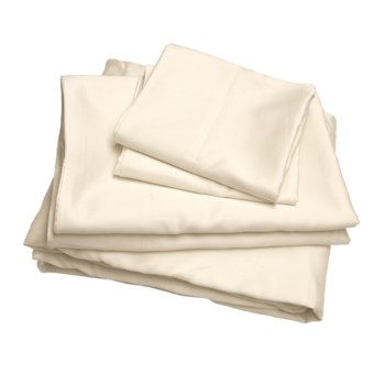 Melange Home Sateen Sheet Set - Full, 300TC in Whisper White