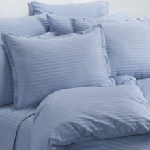 Melange Home Wide Dobby Stripe Duvet Set - Full-Queen, 400 TC in Blue - Overstock