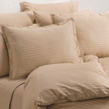 Melange Home Wide Dobby Stripe Duvet Set - Full-Queen, 400 TC in Latte - Overstock