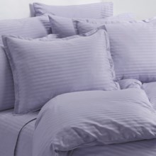Melange Home Wide Dobby Stripe Duvet Set - Twin, 400 TC in Lavender - Overstock