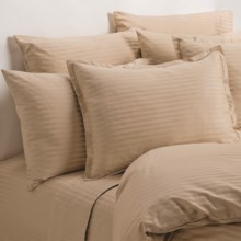Melange Home Wide Dobby Stripe Pillowcases - King, 400 TC in Latte - Overstock
