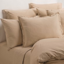 Melange Home Wide Dobby Stripe Pillowcases - Standard, 400 TC in Latte - Overstock