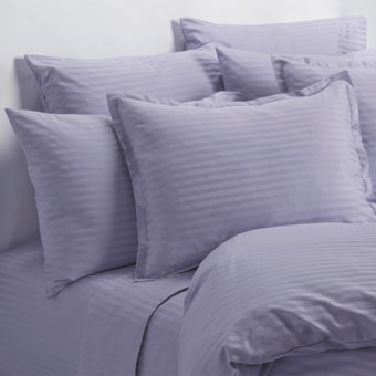 Melange Home Wide Dobby Stripe Pillowcases - Standard, 400 TC in Lavender