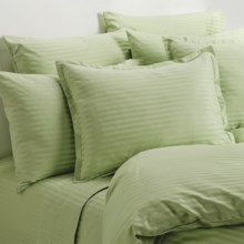 Melange Home Wide Dobby Stripe Sheet Set - Full, 400 TC in Honey Dew - Overstock