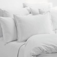Melange Home Wide Dobby Stripe Sheet Set - Queen, 400 TC in White - Overstock