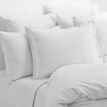 Melange Home Wide Dobby Stripe Sheet Set - Queen, 400 TC in White
