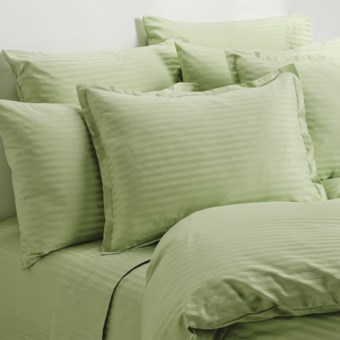 Melange Home Wide Dobby Stripe Sheet Set - Twin, 400 TC in Honey Dew