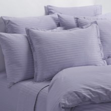 Melange Home Wide Dobby Stripe Sheet Set - Twin, 400 TC in Lavender - Overstock