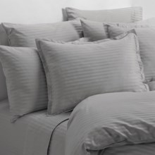 Melange Home Wide Dobby Stripe Sheet Set - Twin, 400 TC in Stone - Overstock