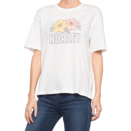 Hurley Merie Two Graphic T-Shirt - Short Sleeve (For Women) - MARSHMELLOW (S )