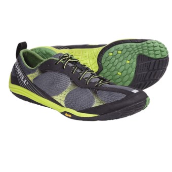 Merrell Barefoot Road Glove Running Shoes - Minimalist (For Men) in Black/Lime Zest