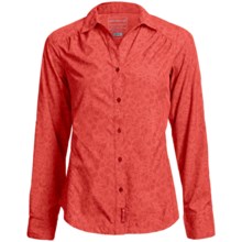 Merrell Cambia Smock Waist Shirt - UPF 30+, Long Sleeve (For Women) in Geranium Dot Floral - Closeouts