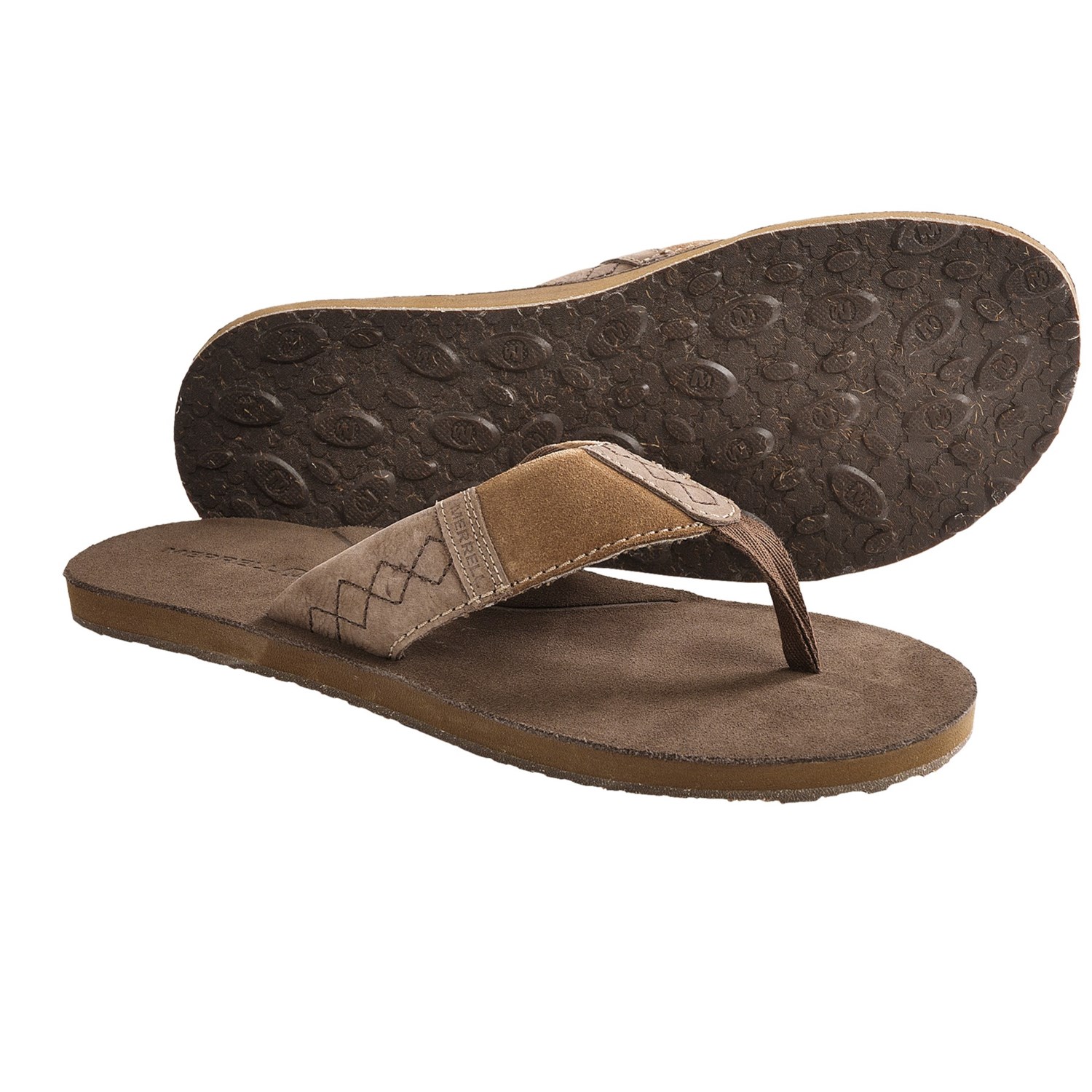 Merrell Karfa Thong Sandals - Leather, Flip-Flops (For Men) in Dark ...