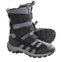 Merrell Moab Polar Snow Boots - Waterproof, Insulated (For Kids and Youth) in Black/Macaw Green - Closeouts