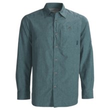 Merrell Sarawak Chambray Shirt - UPF 30+, Roll-Up Long Sleeve (For Men) in Mallard - Closeouts