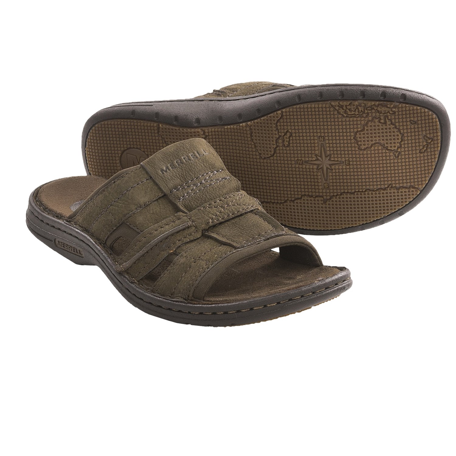Merrell World Mission Sandals - Leather (For Men) in Black Slate