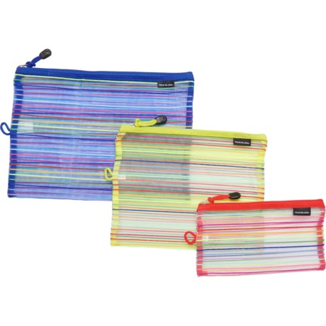 Travelon Mesh Striped Pouch Set - 3-Pack - COLORFUL STRIPES ( )
