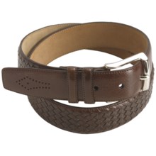 Mezlan Buffalo Leather Belt (For Men) in Medium Brown - Closeouts