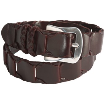 Mezlan Leather Link Belt (For Men) in Brown