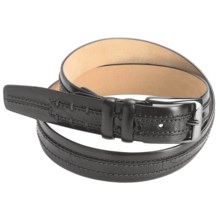 Mezlan Ostrich-Calfskin Belt (For Men) in Black/Grey - Closeouts